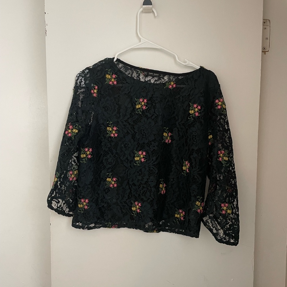 Zara Lace Floral Top